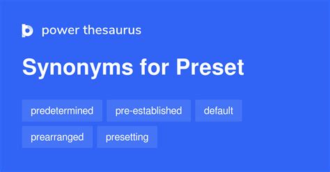 presets synonym